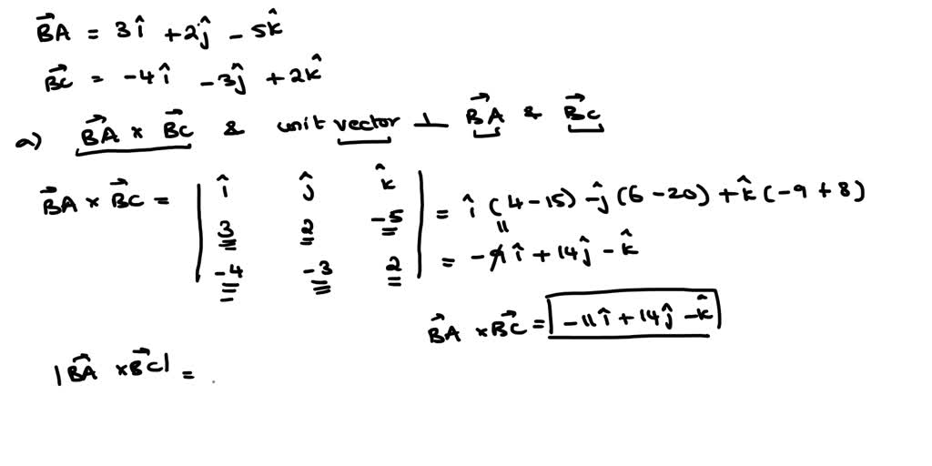 SOLVED: bFor the vectors b=2-11and c=1,-11calculate: (i) (ii) The angle ...