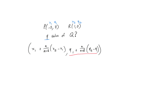 point-p-is-located-at-2-7-and-point-r-is-located-at-1-0-find-the-y-value-for-the-point-q-that-is-located-two-thirds-the-distance-from-point-p-to-point-r