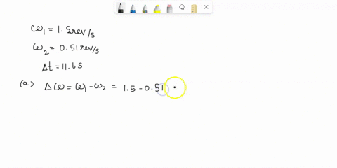 a-spinning-wheel-steadily-slows-from-an-initial-angular-velocity-of-150-revs-to-0510-revs-in-116-s-a-calculate-the-wheels-angular-acceleration-in-radians-per-second-squared-rads2-b-what-angl-53227