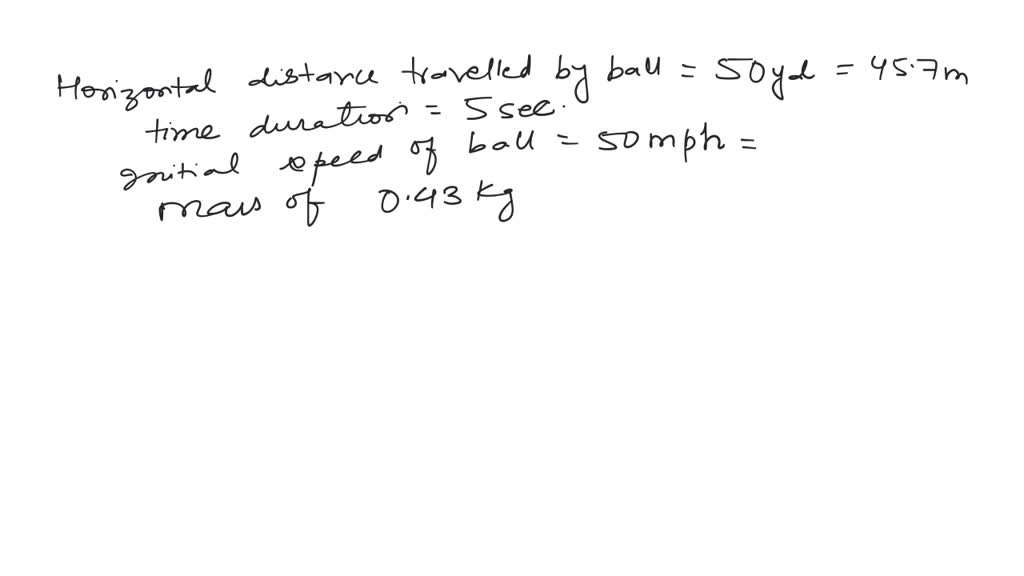 SOLVED A quarterback throws a football a horizontal distance of 50yd