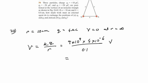 73-a-if-an-isolated-conducting-sphere-10-cm-in-radius-has-a-net-charge-of-40-mu-mathrmc-and-if-v0-at-infinity-what-is-the-potential-on-the-surface-of-the-sphere-b-can-this-situation-actually-occur-giv