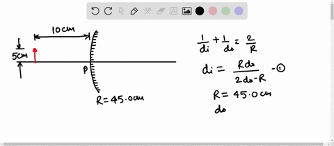 an-object-of-height-5cm-is-placed-10cm-in-front-of-a-convex-mirror-that-has-a-radius-of-curvature-of-450cmdetermine-the-size-of-the-image