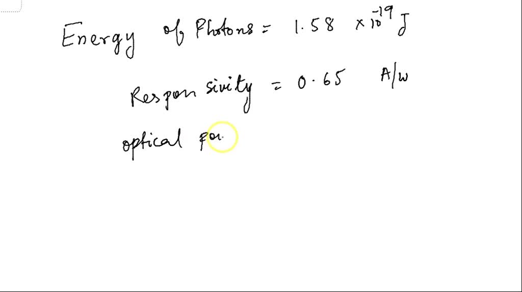 SOLVED: Determine the resultant photocurrent of a p-i-n photodiode ...