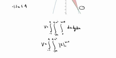 find-the-volume-of-the-solid-whose-base-is-the-region-in-the-xy-plane-that-is-bounded-by-the-parabola-y-4-x2-and-the-line-y-3x-while-the-top-of-the-solid-is-bounded-by-the-plane-z-x-the-volu-69627