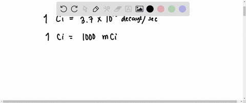 the-curie-symbol-ci-is-a-unit-used-to-measure-the-radioactivity-of-a-substance-it-is-defined-as-1-ci-371010-decays-per-second-given-that-1-ci-1000-mci-how-many-decays-per-second-would-you-expect-a-rad