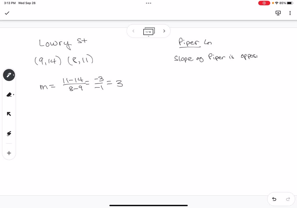 Piper Rows Street SOLVED: When graphed on a coordinate plane: Lowry Street runs from (9 ...
