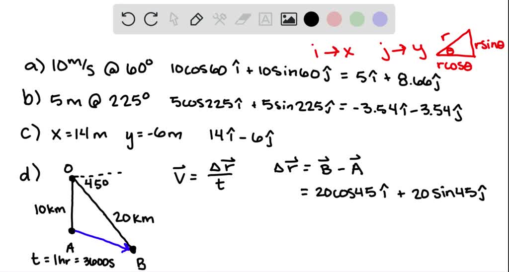 SOLVED: 3) Describe the following vectors using the unit vectors i and ...