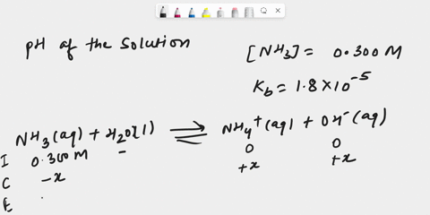 what-is-the-ph-of-a-0300-m-nh3-solution-that-has-kb-18-10-5-the-equation-for-the-dissociation-of-nh3-is-ice-table-question-nh3aq-h2ol-nh4aq-oh-aq-84176