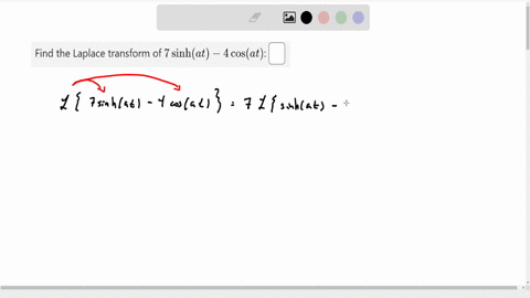 find-the-laplace-transform-of-7-sinh-a-t-4-cos-a-t