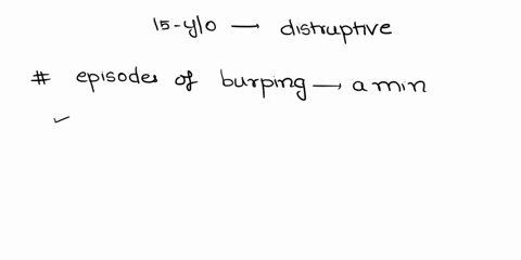 a-15-year-old-boy-has-been-in-repeated-trouble-at-school-for-being-disruptive-during-class-by-episodes-of-burping-that-last-for-about-a-minute-but-are-repeated-multiple-times-each-hour-only-36685