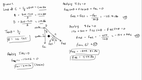 solve-part-b-d-a-signboard-truss-is-designed-to-support-a-horizontal-wind-load-of-800-lb-a-separate-analysis-shows-that-58-of-this-force-is-transmitted-to-the-center-connection-at-c-and-the-87697