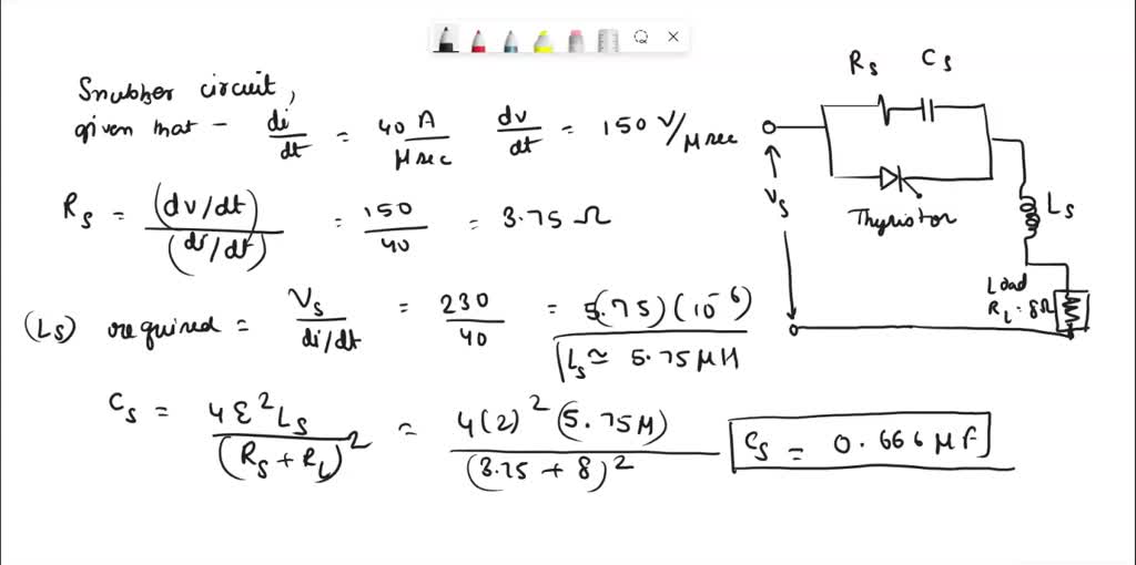 SOLVED: Question 1 The snubber circuit is used in thyristor circuits ...