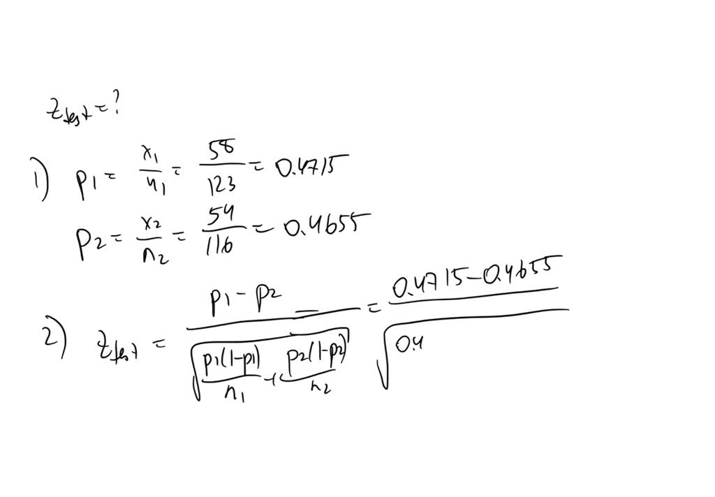 SOLVED A twoproportions ztest is to be performed. The null