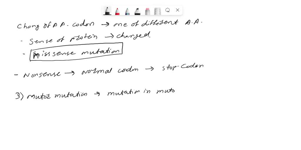 SOLVED: The change of an amino acid codon to one of a different amino
