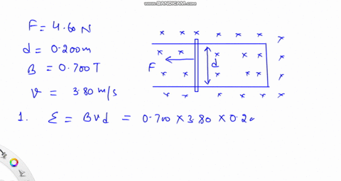 a-conducting-rod-is-pulled-horizontally-with-constant-force-f-470-n-along-a-set-of-rails-separated-by-d-0200-m-a-uniform-magnetic-field-b-0700-t-is-directed-into-the-page-there-is-no-frictio-10692