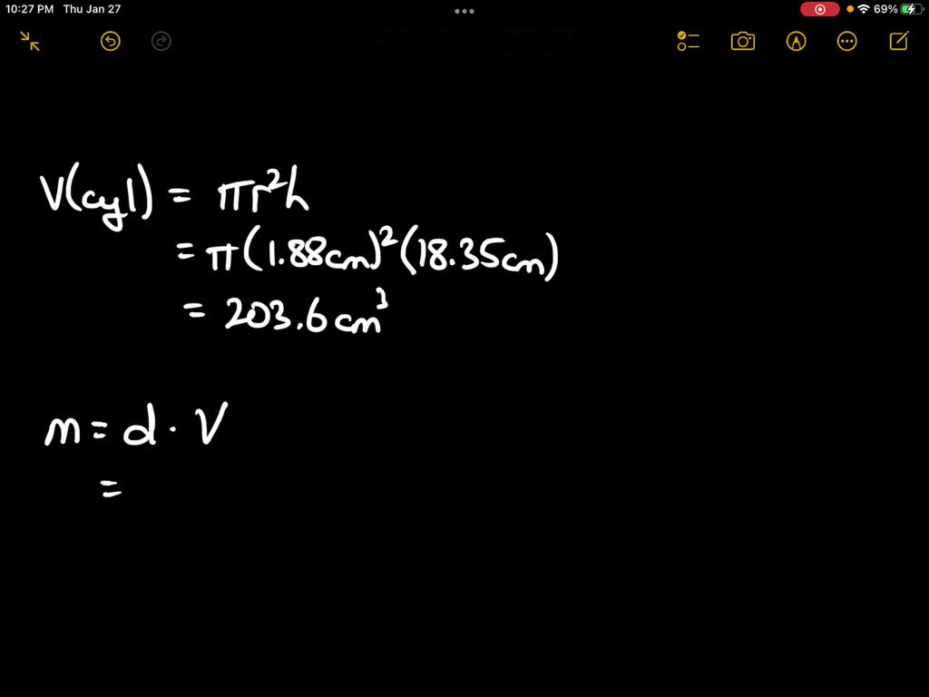 SOLVED Calculate the mass of a cylinder of stainless steel with a