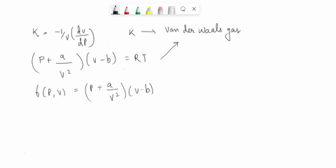 isothermal-compressibility-kr-kappa-defined-as-derive-the-formula-that-van-der-waals-gas-would-have-for-kappa-show-the-unit-analysis-on-your-answer-in-part-and-check-if-it-gives-you-the-unit-80633