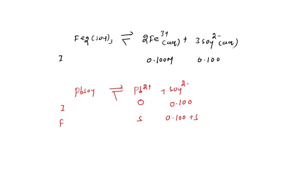 SOLVED: Calculate The Molar Solubility Of PbSO4 In Aqueous Solution Of ...