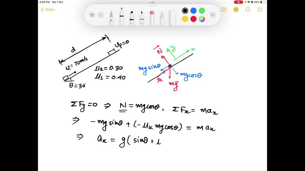 SOLVED A 200g hockey puck is launched at an initial speed of 70 m/s