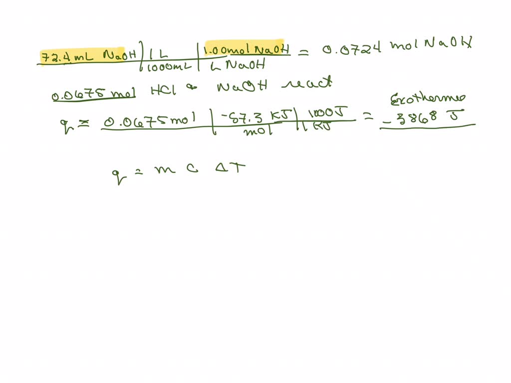 SOLVED: The molar enthalpy change for the neutralization reaction: HCl ...