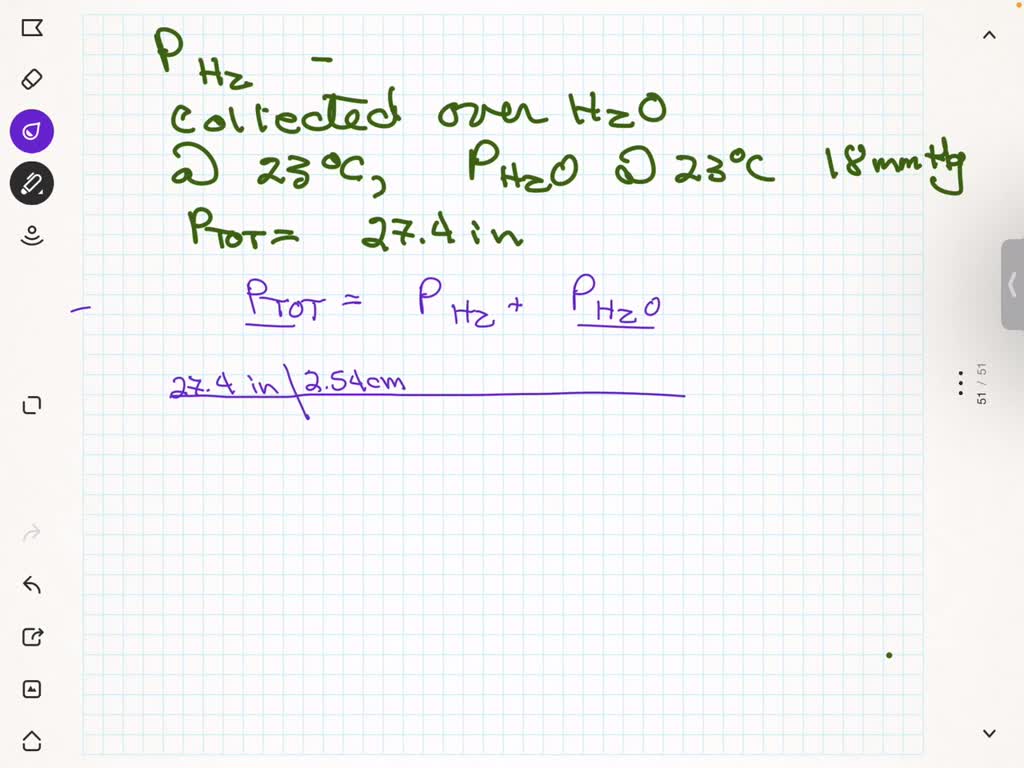 SOLVED: calculate the partial pressure of Hydrogen gas collected over ...