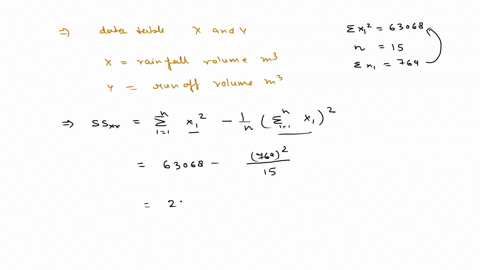 a-scatter-plot-along-with-the-least-squares-line-of-x-rainfall-volume-m-and-y-runoff-volume-m-for-a-particular-location-were-given-the-accompanying-values-were-read-from-the-plot-127-100-46-47043