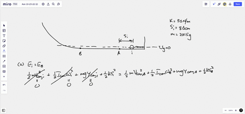 a-spring-with-spring-constant-30-nm-is-compressed-a-distance-of-80-cm-by-a-ball-with-a-mass-of-2015-g-see-figure-below-the-ball-is-then-released-and-rolls-without-slipping-along-a-horizontal-83675