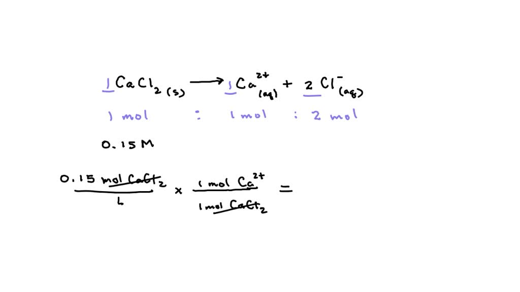 SOLVED: The dissolution reaction is CaCl2(s) → Ca2+(aq) + 2 Cl-(aq) If ...