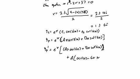 consider-the-following-differential-eguation-to-be-solved-by-the-method-of-undetermined-coefficients-y-2y-37y-ex-cos6-find-the-complementary-function-for-the-differential-eguation-ycx-find-the-particu