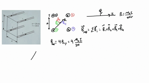 3-four-long-copper-wires-of-gauge-xxxx-are-placed-parallel-to-each-other-to-form-a-square-cross-section-20-cm-on-edge-of-the-wires-the-square-is-drawn-on-the-picture-they-each-carry-a-curren-91828