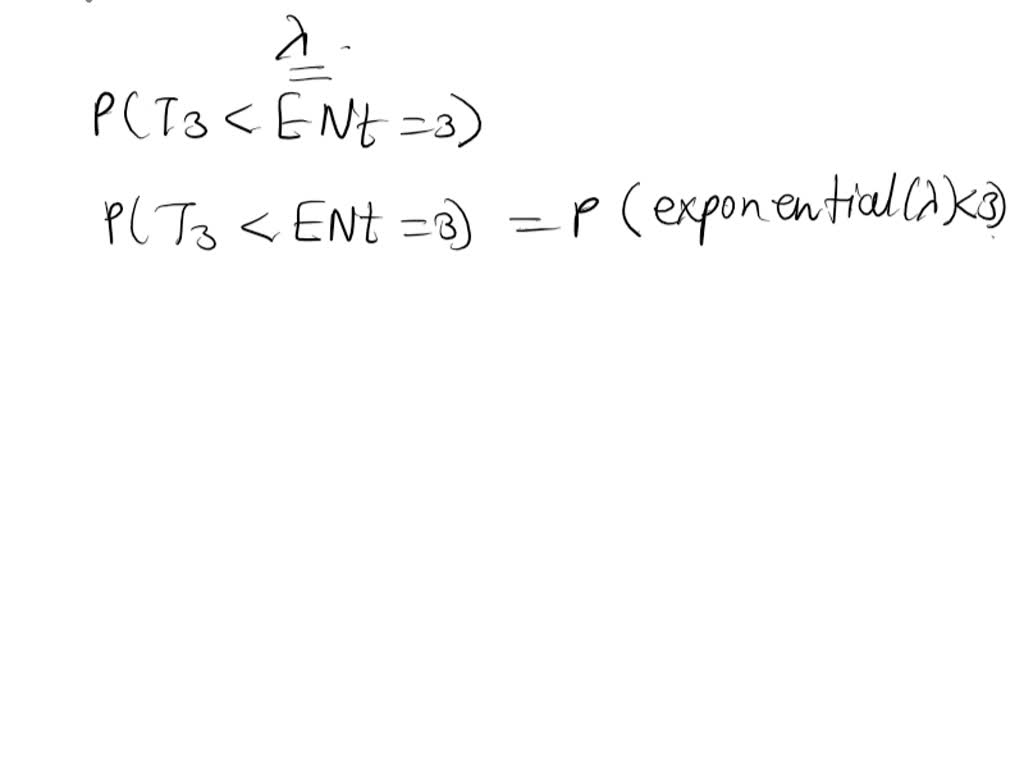 SOLVED: Consider a Poisson process with rate lambda = 2 and let T be ...