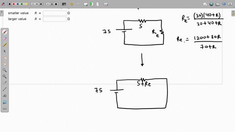 consider-the-circuit-shown-in-the-figure-where-the-power-received-by-the-resistor-r-is-140-w-500-2-400-2-av-300-2-what-are-the-possible-values-of-r-in-0-if-av-750-v-smaller-value-larger-valu-79426