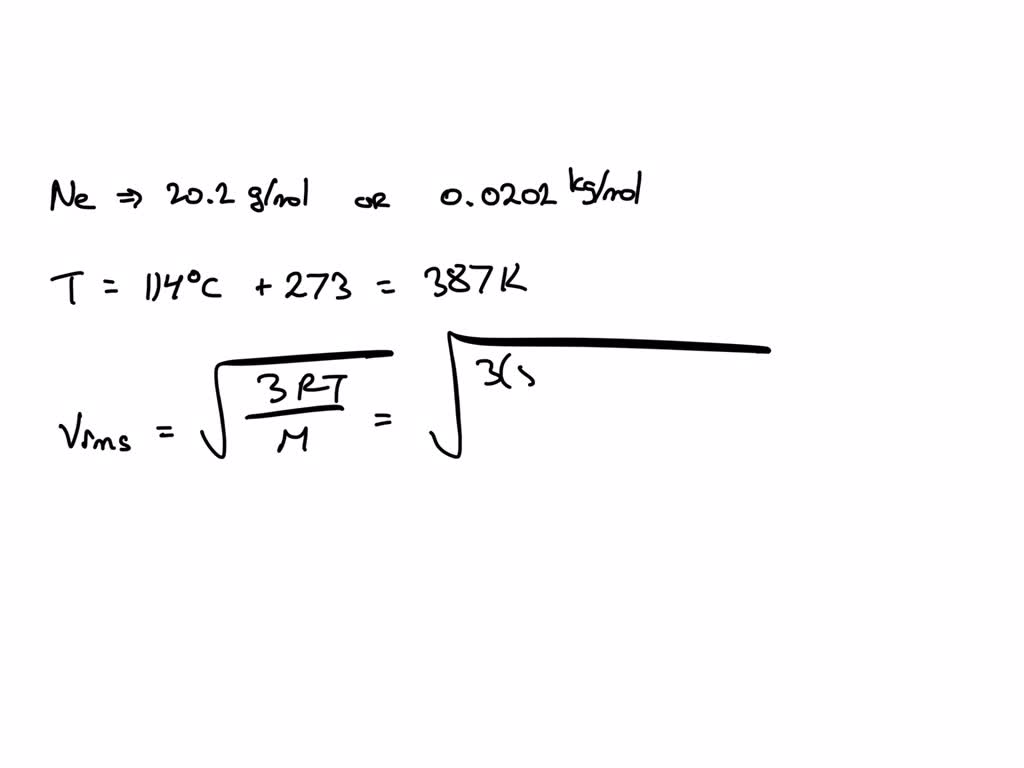 Solved Compute The Root Mean Square Speed Of Molecules In A Sample Of Neon Gas At A Temperature 9586