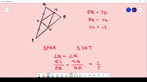 in-the-figure-below-points-t-and-u-are-the-midpoints-of-the-sides-of-apqr_-suppose-pr-70-pq-74-and-su-12-find-the-following-lengths-qr-qt-0-st-0-macbock-mae-check-86667