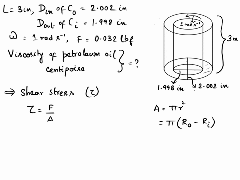 a-certain-stormer-viscometer-consists-of-two-concentric-vertical-cylinders-each-3-in-long-the-id-of-the-outer-cylinder-is-2002-in-and-the-outer-diameter-od-of-the-inner-cylinder-is-1998-in-b-38987