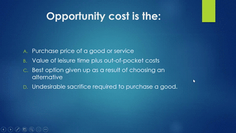 opportunity-cost-is-the-a-purchase-price-of-a-good-or-service-b-value-of-leisure-time-plus-out-of-3-21063