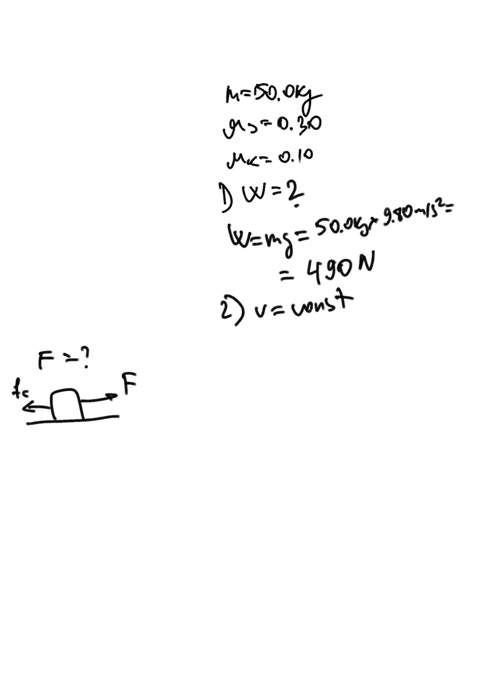 a-sled-of-mass-500-kg-is-pulled-along-the-flat-snow-covered-ground-the-static-friction-coefficient-is-030-and-the-kinetic-friction-is-010-what-does-the-sled-weigh-what-force-will-be-needed-t-48472