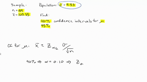 you-are-given-the-sample-mean-and-the-population-standard-deviation-use-this-information-to-construct-the-90-and-95-confidence-intervals-for-the-population-mean-interpret-the-results-and-com-79604