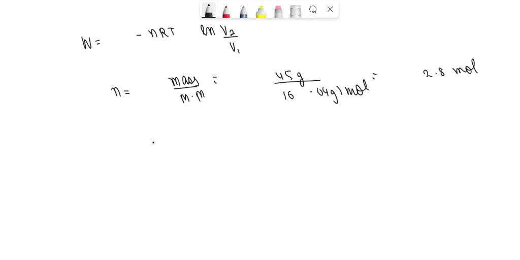 SOLVED: A sample of methane of mass 45.00 g occupies 14.17 L at 310.0 K ...