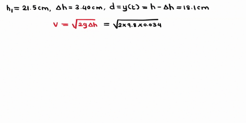 a-cylinder-that-is-h1215-cm-tall-and-open-on-top-is-filled-with-water-if-a-hole-is-made-in-the-side-of-the-cylinder-h340-cm-below-the-top-level-how-far-x-from-the-base-of-the-cylinder-will-t-59268