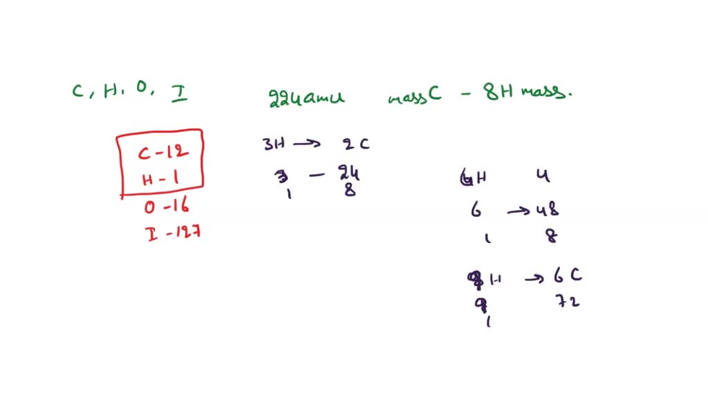 SOLVED: A compound containing only carbon, hydrogen, oxygen, and iodine ...