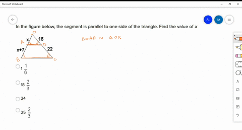 in-the-figure-below-the-segment-is-parallel-to-one-side-of-the-triangle-find-the-value-of-x-30822