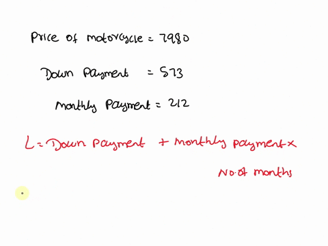 write-an-equation-for-the-linear-function-and-antwer-the-given-question-iw-you-can-purchase-motorcycle-for-579s0-or-lease-dowm-payment-of-573-and-212-per-month-find-equation-that-describes-h-60594