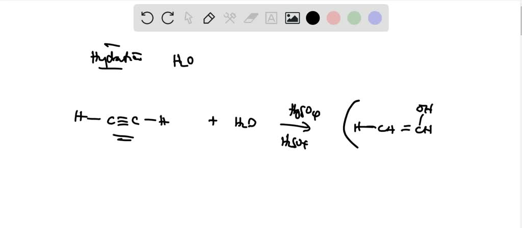 SOLVED: What happens when ethyne is hydrated with dilute solution of ...