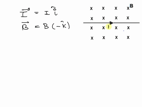 a-straight-long-wire-carries-an-electric-current-to-the-right-the-current-is-placed-in-a-uniform-magnetic-field-directed-into-the-page-what-is-the-direction-of-the-magnetic-force-on-the-curr-75435