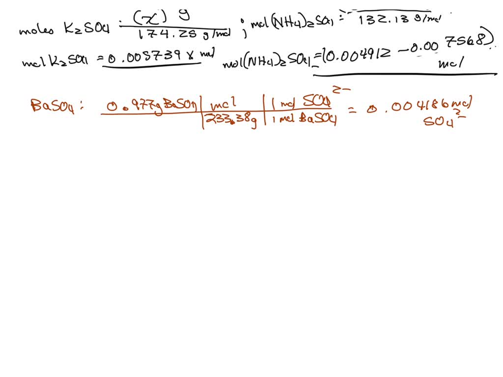 Solved A Sample Containing Sulfate Ions So42 Is Dissolved In Water Precipitation With 1962