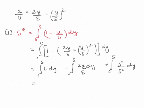 the-velocity-distribution-of-laminar-boundary-layer-on-a-flat-plate-is-u-2-2-8-is-the-boundary-layer-thickness-derive-displacement-thickness-and-momentum-thickness-18573