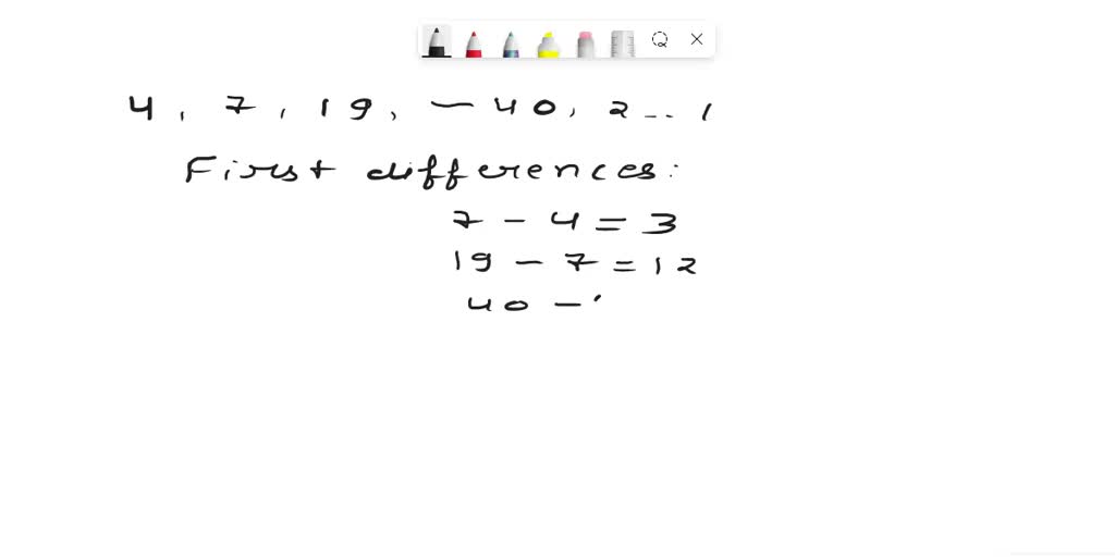 Solved question 2 given the following quadratic number pattern 4