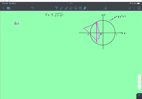 find-the-volume-of-the-solid-whose-base-is-the-circle-x2-y2-1-and-whose-cross-sections-perpendicular-to-the-x-axis-are-equilateral-triangles-note-the-area-of-an-equilateral-triangle-is-3-4-a-29388
