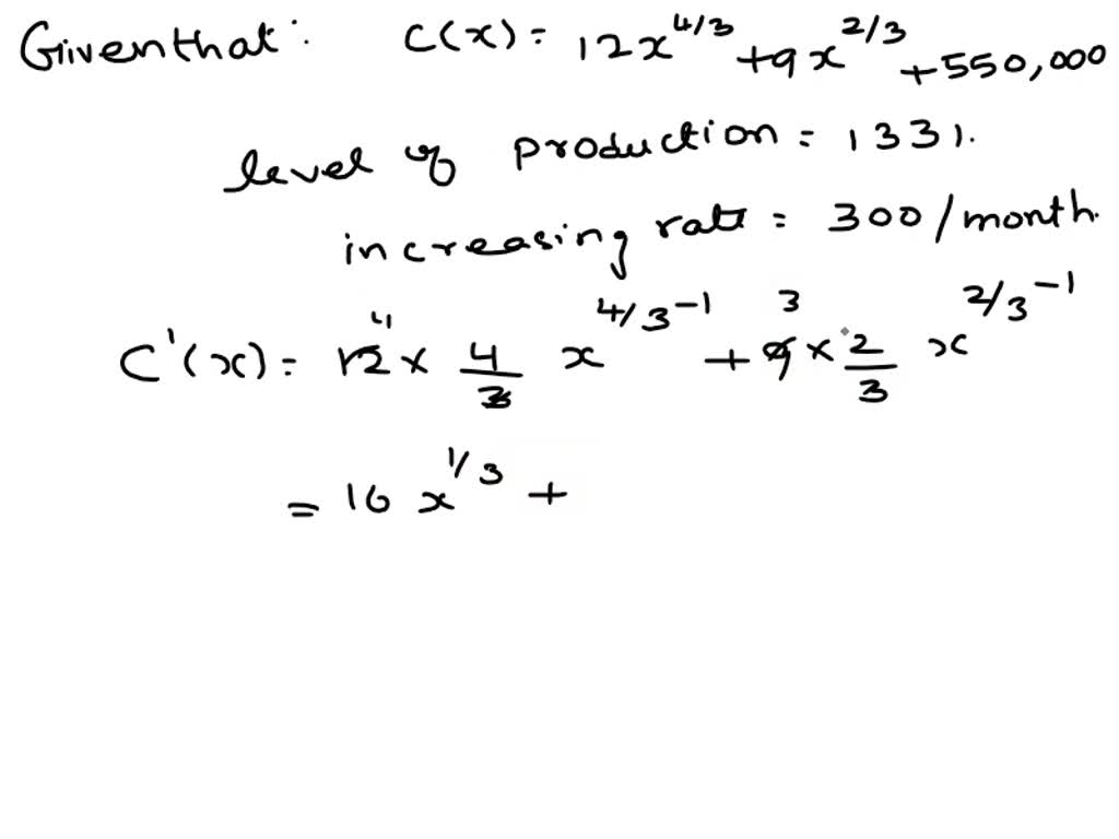 SOLVED: The cost C (in dollars) of manufacturing € number of high ...